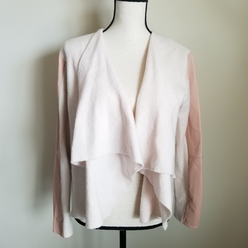 Ted Baker London‎ Wool Leather Open Front Jacket